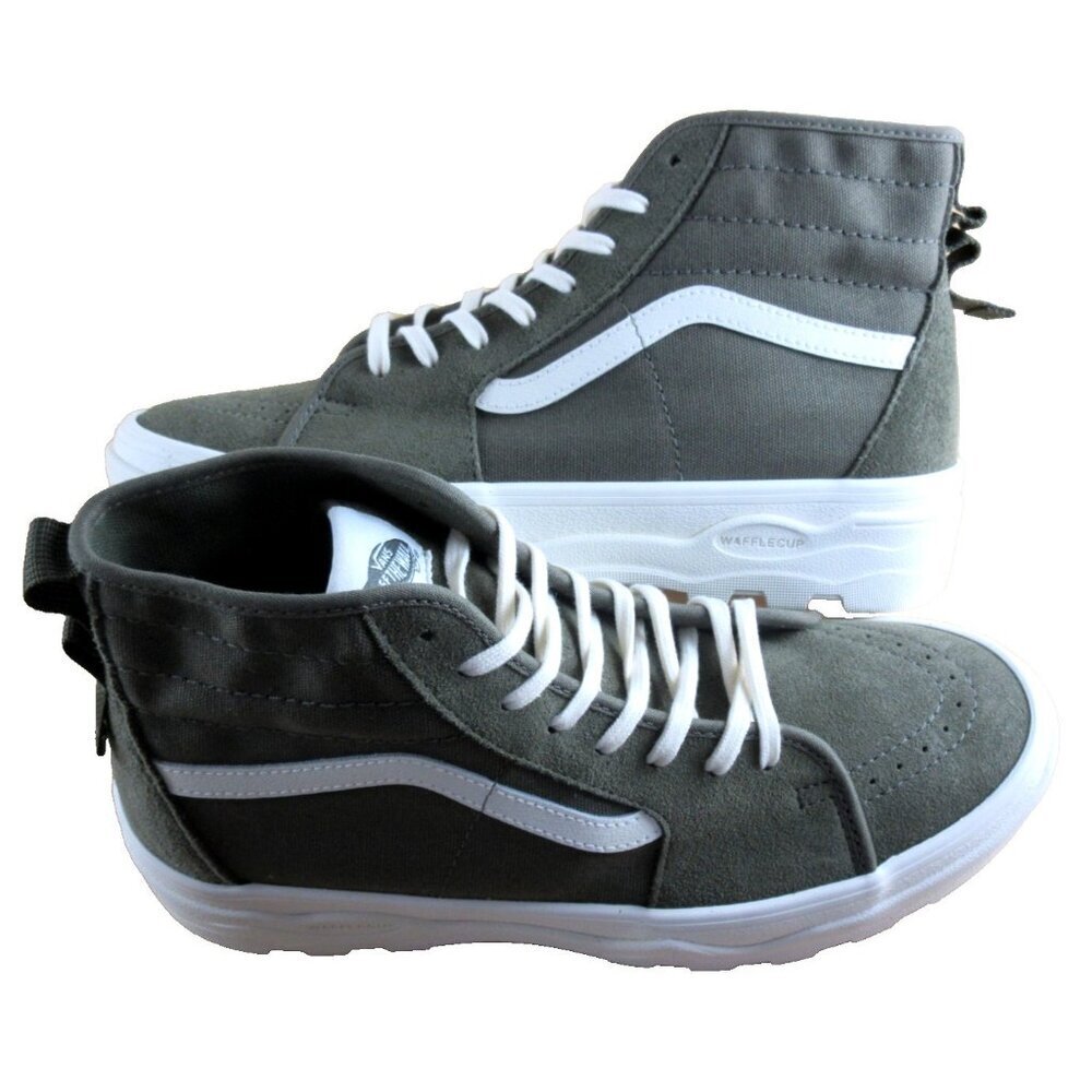 Vans Women's Sentry Sk8-Hi Canvas Suede Boots Kalamata Green White Size 10 NIB